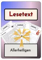 Vorschau - Arbeitsblätter - Leseverständnis (Leseverstehen) - Allerheiligen + Lösungen (mit didaktischer Resverve) - Deckblatt