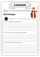Vorschau - Arbeitsblätter - Leseverständnis (Leseverstehen) - Allerheiligen + Lösungen (mit didaktischer Resverve) - Seite 3