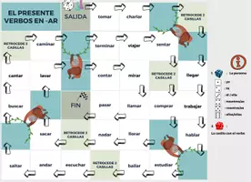 Vorschau - Stationenlernen - El Presente - Verbos en -AR - Juego de dados - Seite 1
