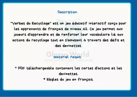 Vista previa - Juegos / Gamificación - Devinettes : Les verbes du recyclage - página 1
