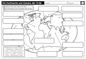 Vorschau - Arbeitsblätter - Kontinente und Ozeane der Erde - Kartenarbeit - Seite 2