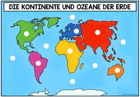Vorschau - Fördermaterial/Inklusion - Die Kontinente und Ozeane der Erde - Klettübung - Seite 1