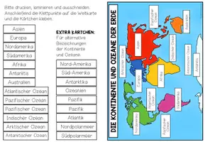 Vorschau - Fördermaterial/Inklusion - Die Kontinente und Ozeane der Erde - Klettübung - Seite 2