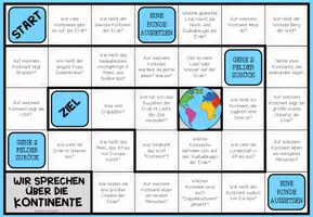 Vorschau - Arbeitsblätter - DIE KONTINENTE UND OZEANE DER ERDE - Plauderbrettspiel - Seite 1