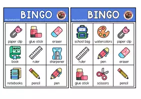 Vista previa - Juegos / Gamificación - BINGO: School Supplies - página 3