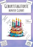 Vorschau - selbst erstellte Cliparts/Grafiken - Cliparts: Geburtstagstorte - Deckblatt