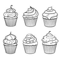 Vorschau - Mal- und Bastelvorlagen - Cliparts/ Doodles/ Malvorlage: Muffins - Seite 2