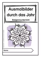 Vorschau - Mal- und Bastelvorlagen - Religionsunterricht - Ausmalbilder durch das Jahr - 12 Kopiervorlagen - Seite 2