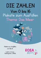 Vista previa - Decoración del aula - Die Zahlen von 0 bis 16. Los números en alemán. Das Meer - Portada