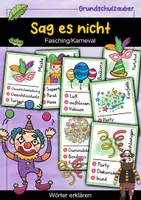 Vorschau - Spiele - Sag es nicht! Fasching/Karneval - Wörter erklären - Deckblatt