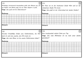 Vorschau - Arbeitsblätter - Sachaufgaben zu Längen (cm, m, km) - 3-fach differenziert - Seite 3