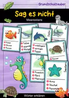 Vorschau - Spiele - Sag es nicht! Meerestiere/Meereslebewesen - Wörter erklären - Deckblatt