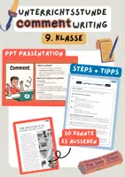 Vorschau - Stundenentwürfe - Writing a Comment- 9. Klasse fertige Unterrichtsstunde Englisch 🇬🇧 - Deckblatt
