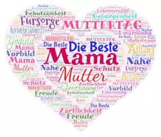 Vorschau - Arbeitsblätter - Muttertag Wortwolke und Aufgaben - Deckblatt