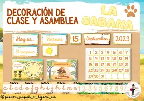Vista previa - Decoración del aula - Decoracion de clase y asamblea "LA SABANA" - página 1