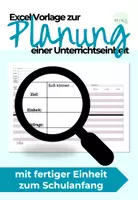 Vorschau - Lehrpläne/Lehrermaterial - Excel Vorlage zur Unterrichtsplanung - Deckblatt