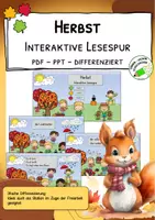 Vorschau - Fördermaterial/Inklusion - Herbst - Interaktive Lesespur - 3fach differenziert - Deckblatt