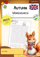Vorschau - Arbeitsblätter - Autumn/ Herbst - Wordsearch - Deckblatt