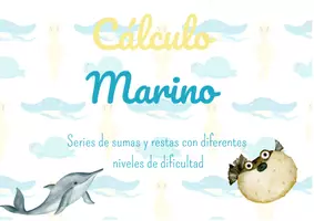 Vista previa - Refuerzo / NEE / Materiales de apoyo - ANIMALES MARINOS - ABN: Series de sumas y restas - Cálculo Marino - página 1