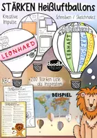 Vorschau - Arbeitsblätter - Meine Stärken - Heißluftballon Bastelvorlage + 200 Stärken / Anti Mobbing - Seite 1