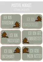 Vorschau - Anderer Materialtyp - Mutmacher/Affirmationen/Motivation Igel-Bildkarten - Seite 1