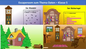Vorschau - Stationenlernen - Daten - Escaperoom - Mathe Klasse 5 - Deckblatt