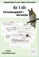 Vorschau - Arbeitsblätter - Angepasstheit der Eule - Forschungsheft & Versuche (3. Kl.) - Deckblatt