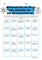 Vorschau - Arbeitsblätter - Weihnachtsferien-Bingo - Deckblatt
