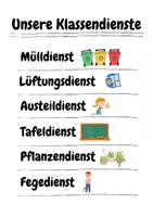 Vorschau - Poster - Unsere Klassendienste - Deckblatt