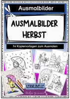 Vorschau - Mal- und Bastelvorlagen - 14 Ausmalbilder/ Malvorlagen zum Herbst - Deckblatt