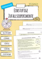 Vorschau - Arbeitsblätter - EINSTUFIGE ZUFALLSEXPERIMENTE & Laplace-Experimente - Deckblatt