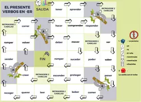 Vorschau - Stationenlernen - El Presente - Verbos en -ER - Juego de dados - Seite 1
