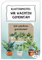 Vorschau - Poster - Klassenmotto: Wir wachsen gemeinsam - Pflanzen - Deckblatt