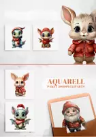 Vorschau - selbst erstellte Cliparts/Grafiken - 15 Aquarell Weihnachtliche Mystische & Fröhliche Wunder - Seite 3