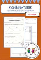 Vorschau - Arbeitsblätter - Kombinatorik - Tischtennisturnier im Schullandheim - mit Lösung - Deckblatt