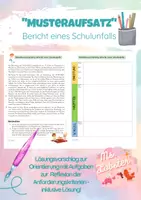Vorschau - Arbeitsblätter - "Musteraufsatz": Bericht eines Schulunfalls - Deckblatt