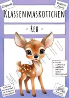 Vorschau - Mal- und Bastelvorlagen - Cliparts: Klassenmaskottchen Reh - Deckblatt