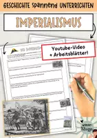 Vorschau - Arbeitsblätter - Youtubevideo: Der Imperialismus / Kolonialisierung + Arbeitsblatt - Deckblatt