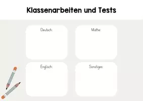 Vorschau - Poster - Tafelkalender - Wichtige Termine - Klassenarbeiten und Tests - Seite 1