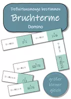 Vorschau - Stationenlernen - Bruchterme: Definitionsmenge bestimmen: Domino (Legespiel) - Deckblatt
