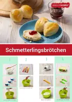 Vorschau - Fördermaterial/Inklusion - Schmetterlingsbrötchen Rezept mit Schrittanleitung - Deckblatt