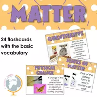 Vista previa - Decoración del aula - Matter vocabulary flash cards - Portada
