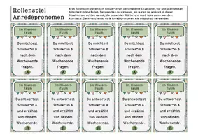 Vorschau - Spiele - Rollenspielkarten Anredepronomen üben FrauCuppaTea - Seite 1
