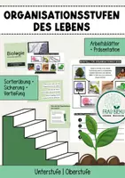 Vorschau - Arbeitsblätter - Organisationsstufen des Lebens + Zelltheorie - Deckblatt