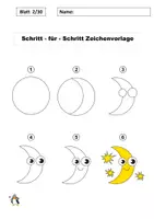 Vorschau - Stationenlernen - NEU: 30 PDF-Zeichenvorlagen Schritt für Schritt (2) + Bonusmaterial - Seite 1