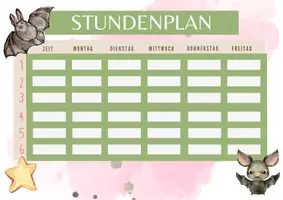 Vorschau - Mal- und Bastelvorlagen - Stundenplan für die Fledermausklasse - Seite 3