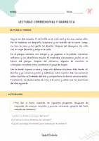 Vista previa - Hojas de trabajo - LECTURAS COMPRENSIVAS Y GRAMÁTICA: LOS VERBOS - página 1