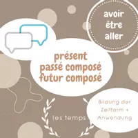Vorschau - Stundenentwürfe - Materialpaket Zeitformen (passé composé, imparfait, présent und futur composé) - Deckblatt