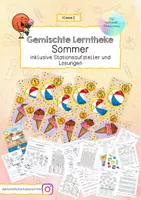 Vorschau - Stationenlernen - Lerntheke Sommer Klasse 2 - Deckblatt
