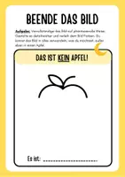 Vorschau - Mal- und Bastelvorlagen - Beende das Bild Kunst / Vertretung / Pause / Zusatz gelb - Seite 2